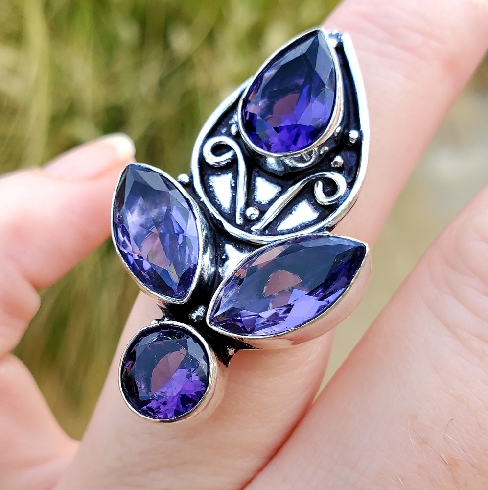 New Amethyst 925 Silver Ring. - Picture 2 of 15